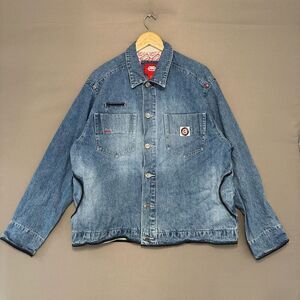 Ecko Unltd Men’s Jean Jacket 2000s Streetwear Size Large 100% Cotton